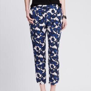 Banana Republic Women’s Floral Blue Print Cropped Pants Size 10